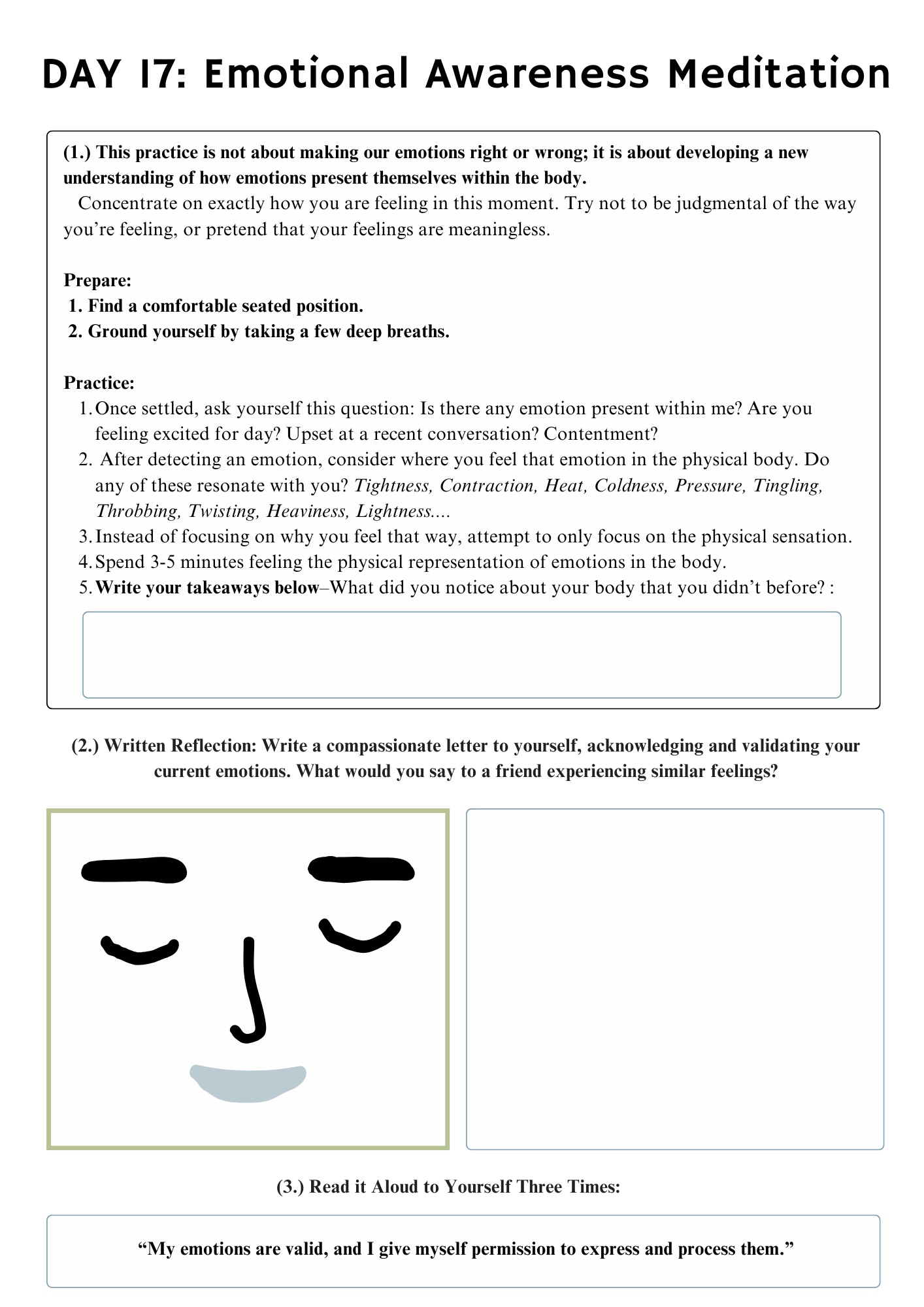 Day 17 Emotional Awareness Meditation